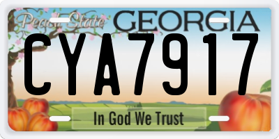 GA license plate CYA7917