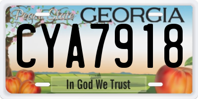 GA license plate CYA7918