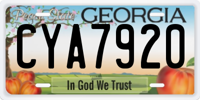 GA license plate CYA7920