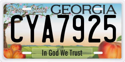 GA license plate CYA7925