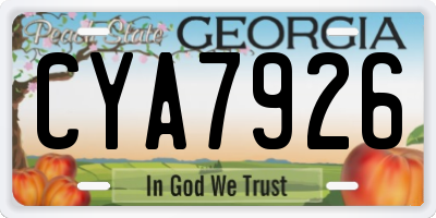 GA license plate CYA7926