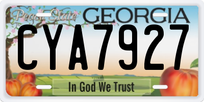 GA license plate CYA7927