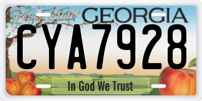 GA license plate CYA7928