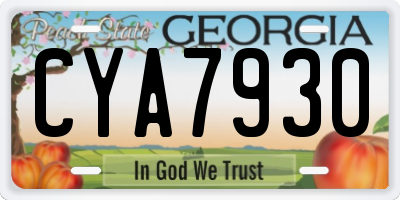 GA license plate CYA7930