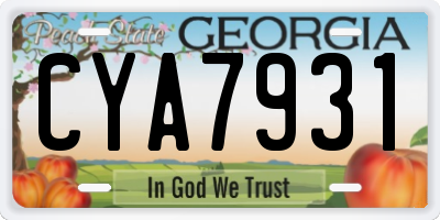 GA license plate CYA7931