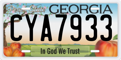 GA license plate CYA7933