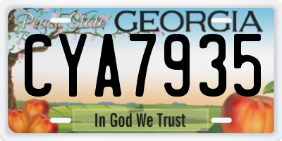 GA license plate CYA7935