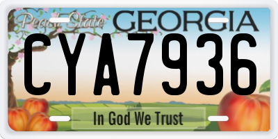 GA license plate CYA7936