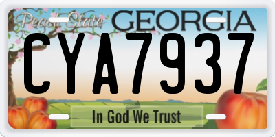 GA license plate CYA7937