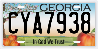 GA license plate CYA7938