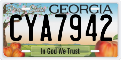 GA license plate CYA7942