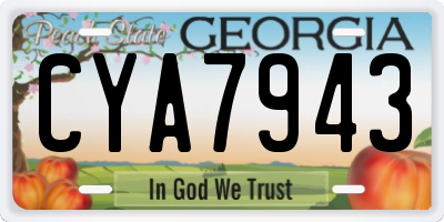 GA license plate CYA7943