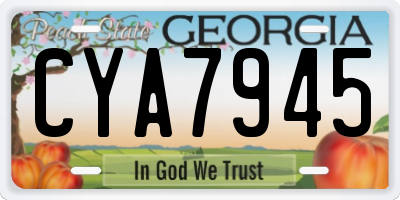 GA license plate CYA7945