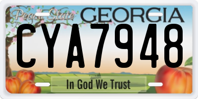GA license plate CYA7948