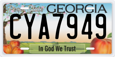 GA license plate CYA7949