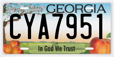 GA license plate CYA7951