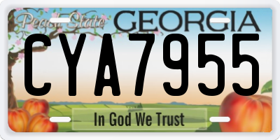 GA license plate CYA7955