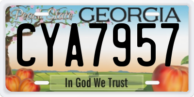 GA license plate CYA7957