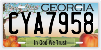 GA license plate CYA7958