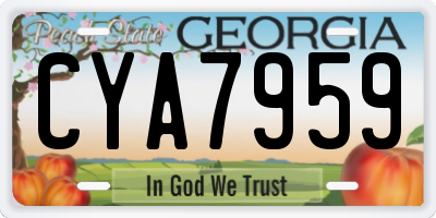 GA license plate CYA7959