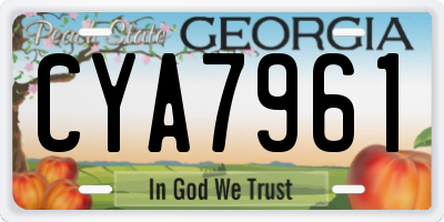 GA license plate CYA7961