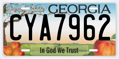 GA license plate CYA7962