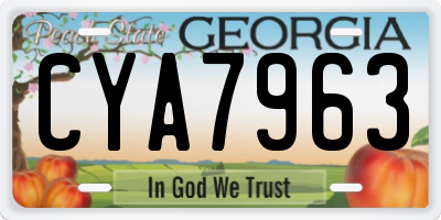 GA license plate CYA7963