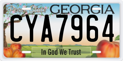 GA license plate CYA7964
