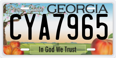 GA license plate CYA7965