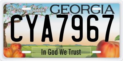 GA license plate CYA7967