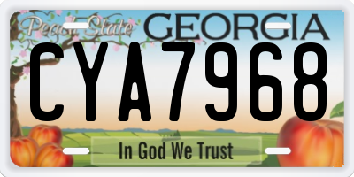 GA license plate CYA7968