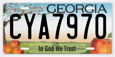 GA license plate CYA7970