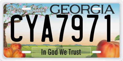 GA license plate CYA7971