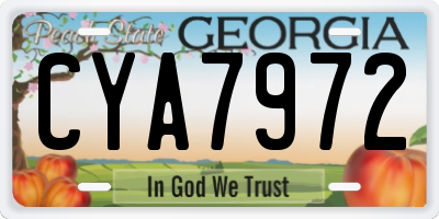 GA license plate CYA7972