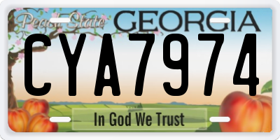 GA license plate CYA7974