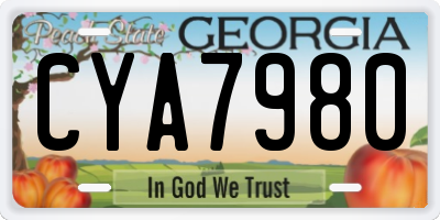 GA license plate CYA7980