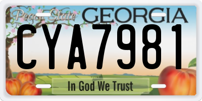 GA license plate CYA7981
