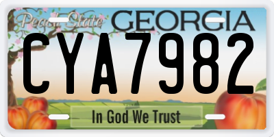 GA license plate CYA7982