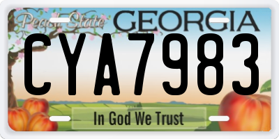 GA license plate CYA7983