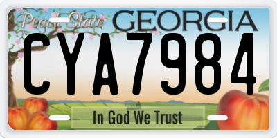 GA license plate CYA7984