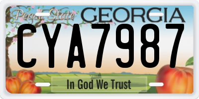 GA license plate CYA7987
