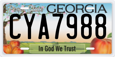 GA license plate CYA7988