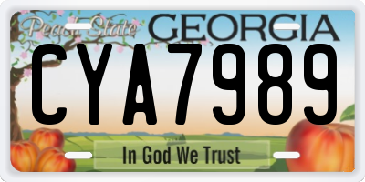 GA license plate CYA7989