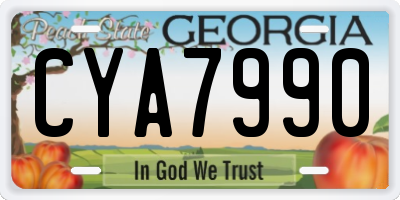 GA license plate CYA7990