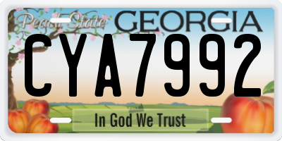 GA license plate CYA7992