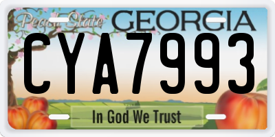 GA license plate CYA7993