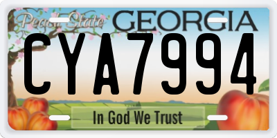 GA license plate CYA7994