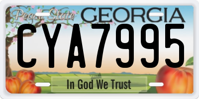 GA license plate CYA7995