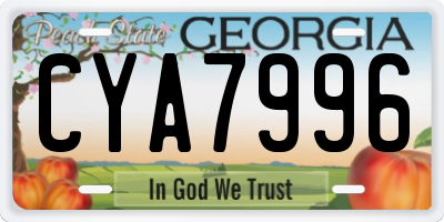 GA license plate CYA7996