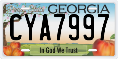GA license plate CYA7997